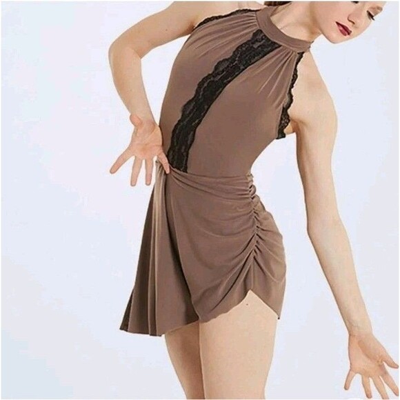 Weissman Lanterns Lit Asymmetrical Lace Halter Dress ballet Costume Adult Small - Picture 1 of 10